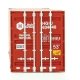 53′ Singamas Corrugated-Side Container - Assembled -- Hub Group (red, white), HO, Walthers SceneMaster 8521