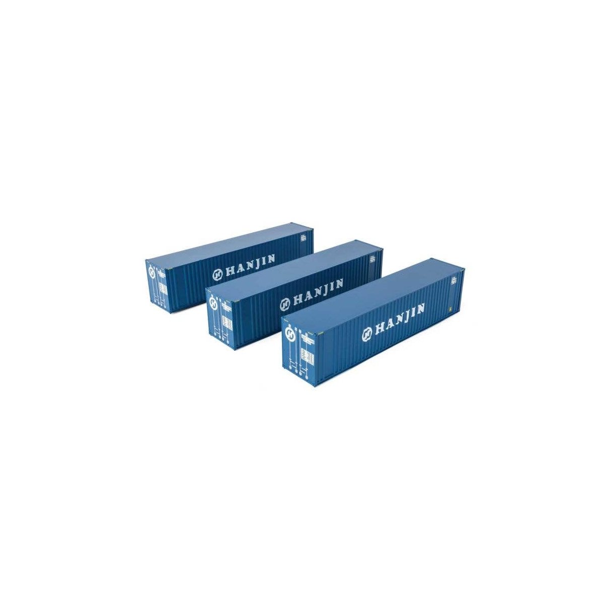 40′ Flat Panel Container - 3-Pack -- Hanjin, HO, Walthers SceneMaster 18201