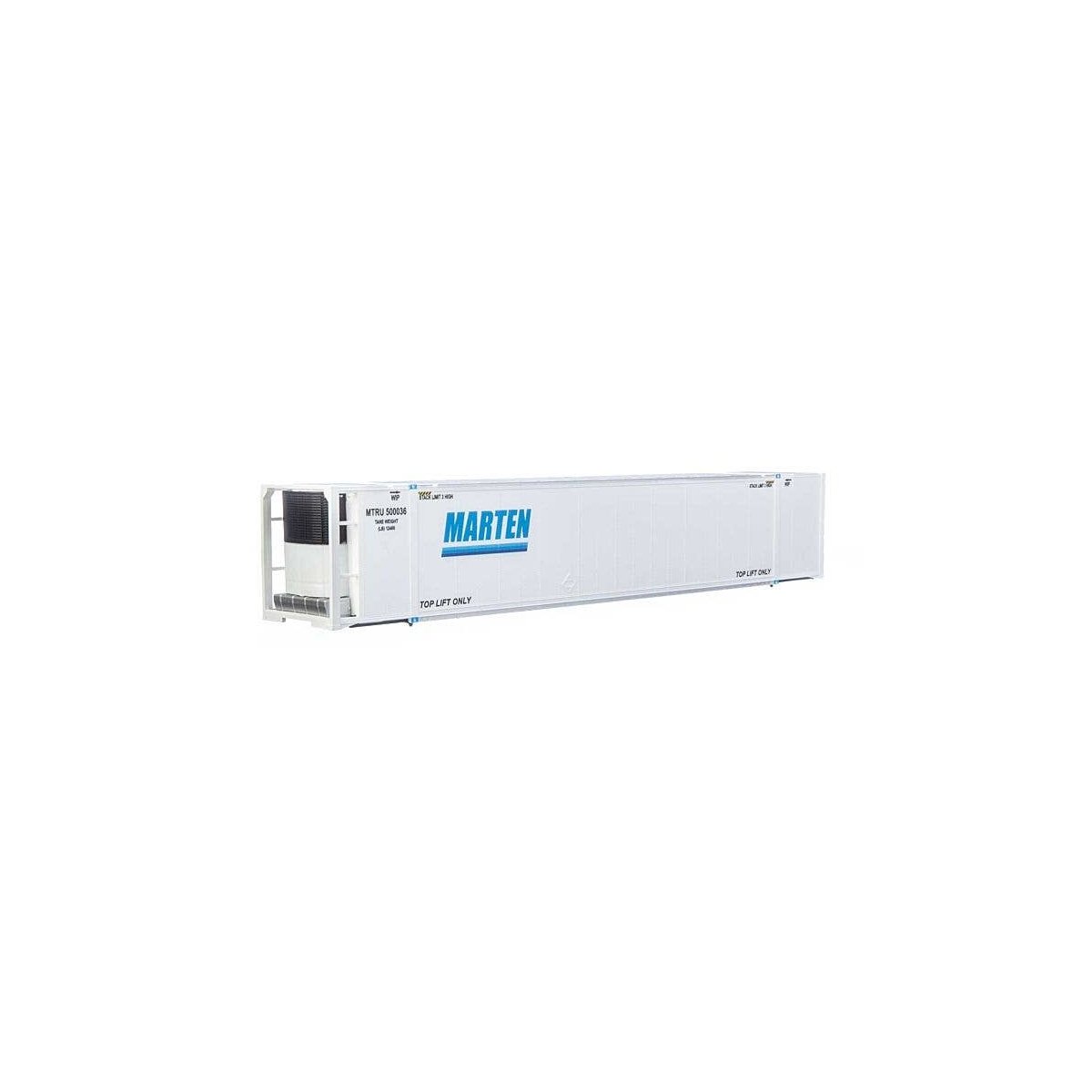 53′ Reefer Container - Ready to Run -- Marten, HO, Walthers SceneMaster 8707