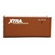 20′ Corrugated Container - Assembled -- Xtra Leasing (brown, white), HO, Walthers SceneMaster 8067