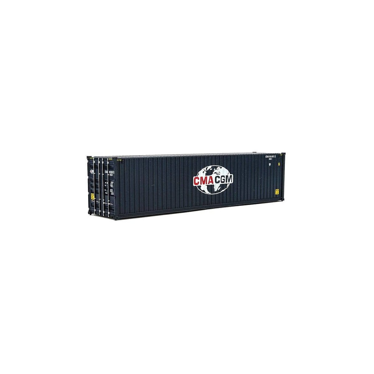 40′ Hi-Cube Corrugated-Side Container - Assembled -- GMA-CGM (Globe Logo blue, white, red), HO, Walthers SceneMaster 8260