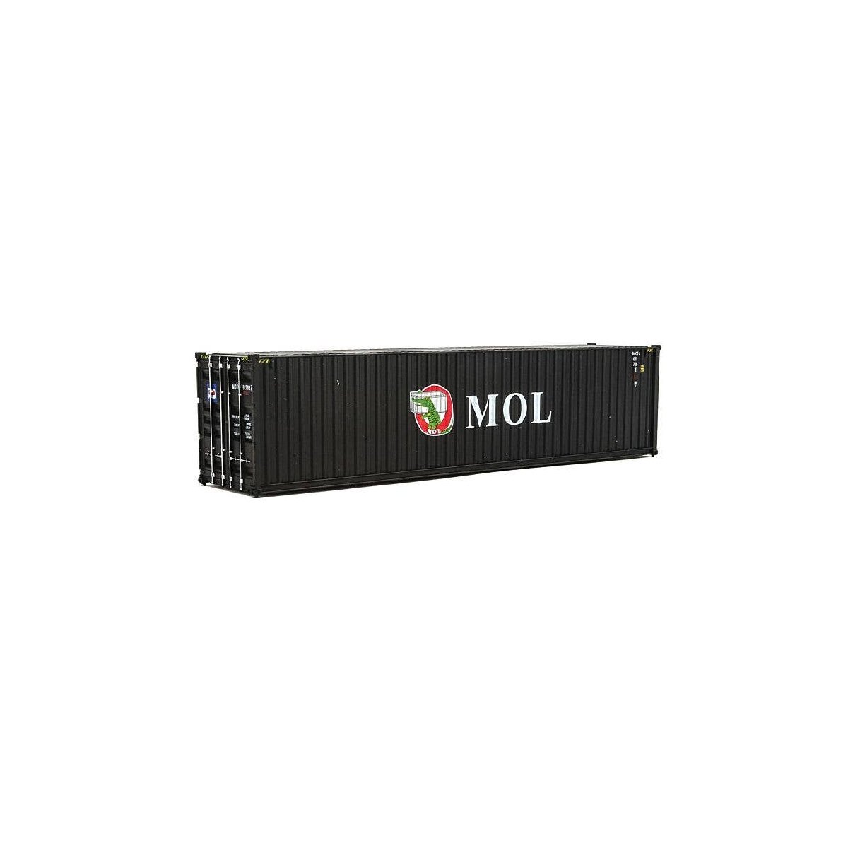40′ Hi-Cube Corrugated-Side Container - Assembled -- Mitsui OSK Lines (black, white, red All, HO, Walthers SceneMaster 8264
