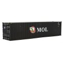 40′ Hi-Cube Corrugated-Side Container - Assembled -- Mitsui OSK Lines (black, white, red All, HO, Walthers SceneMaster 8264