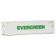 40′ Hi-Cube Smooth-Side Reefer Container - Assembled -- Evergreen (white, green), HO, Walthers SceneMaster 8360