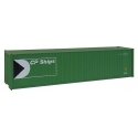40′ Hi Cube Corrugated Container w/Flat Roof - Assembled -- CP Ships (green, white, black Mu, HO, Walthers SceneMaster 8206