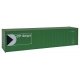 40′ Hi Cube Corrugated Container w/Flat Roof - Assembled -- CP Ships (green, white, black Mu, HO, Walthers SceneMaster 8206