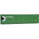 40′ Hi Cube Corrugated Container w/Flat Roof - Assembled -- CP Ships (green, white, black Mu, HO, Walthers SceneMaster 8206