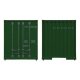 40′ Hi Cube Corrugated Container w/Flat Roof - Assembled -- CP Ships (green, white, black Mu, HO, Walthers SceneMaster 8206
