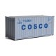 20′ Corrugated Container - Assembled -- China Ocean Shipping Company (gray, blue), HO, Walthers SceneMaster 8071