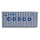20′ Corrugated Container - Assembled -- China Ocean Shipping Company (gray, blue), HO, Walthers SceneMaster 8071