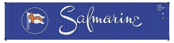 40′ Corrugated Container 2-Pack - Assembled -- Safmarine (blue, white, red), N, Kato USA Inc 80055K