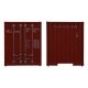 40′ Hi Cube Corrugated Container w/Flat Roof - Assembled -- K-Line, HO, Walthers SceneMaster 8203