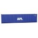 40′ Hi-Cube Corrugated-Side Container - Assembled -- American President Lines APL (blue, whi, HO, Walthers SceneMaster 8259