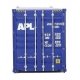 40′ Hi-Cube Corrugated-Side Container - Assembled -- American President Lines APL (blue, whi, HO, Walthers SceneMaster 8259
