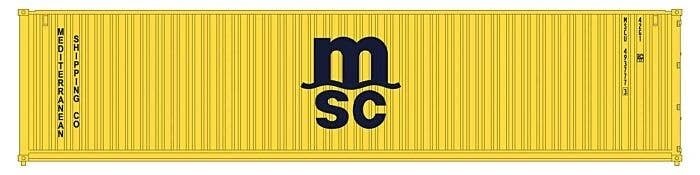 40′ Corrugated Container 2-Pack - Assembled -- Mediterranean Shipping MSC (yellow, black), N, Kato USA Inc 80055G