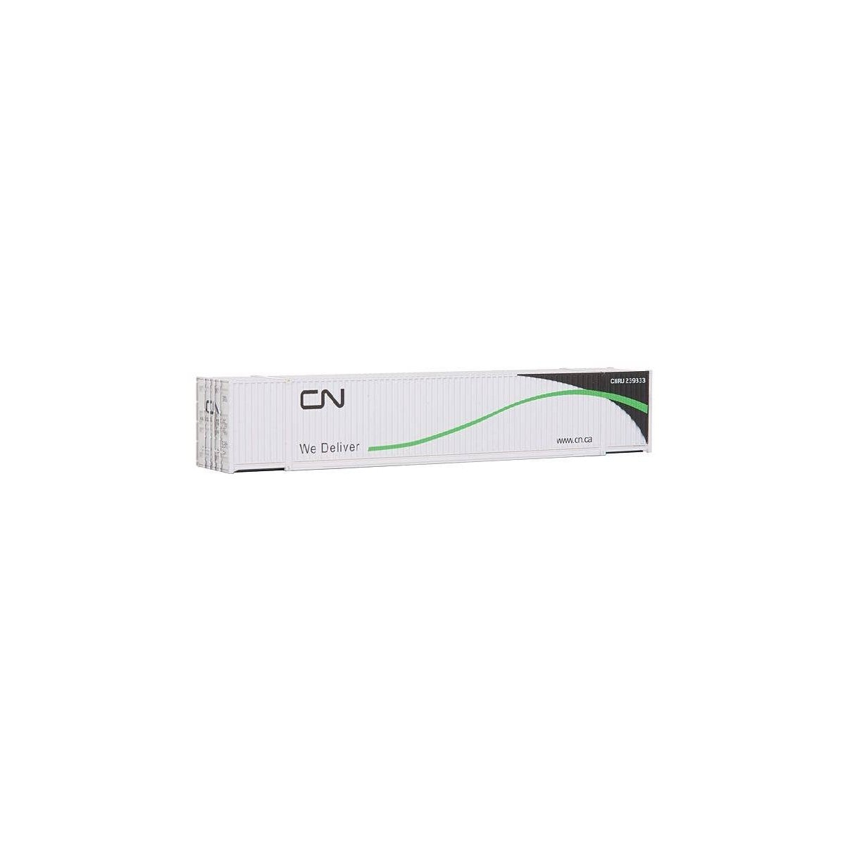 53′ Singamas Corrugated Side Container - Ready to Run -- Canadian National (white, black, gr, HO, Walthers SceneMaster 8501