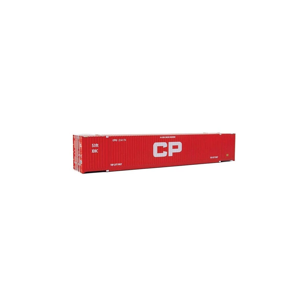 53′ Singamas Corrugated-Side Container - Assembled -- Canadian Pacific (red, large CP), HO, Walthers SceneMaster 8536