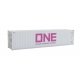 40′ Hi-Cube Corrugated-Side Container - Assembled -- Ocean Network Express - ONE (white, mag, HO, Walthers SceneMaster 8276