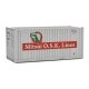 20′ Corrugated Container with Flat Panel - Assembled -- Mitsui OSK Lines (gray, red, Alligat, HO, Walthers SceneMaster 8014