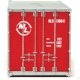 20′ Smooth-Side Container - Ready to Run -- Manchester Liners (red, white), HO, Walthers SceneMaster 8656