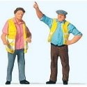 Man and Woman with Yellow Vests, HO, Preiser Kg 28235