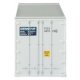 48′ Ribbed Side Container - Assembled -- Genstar (white, blue), N, Walthers SceneMaster 8844