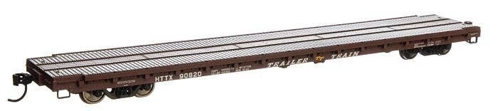 60′ Pullman-Standard Flatcar - Ready to Run -- Trailer-Train HTTX 90820 (Heavy-duty brown), HO, WalthersMainline 5399