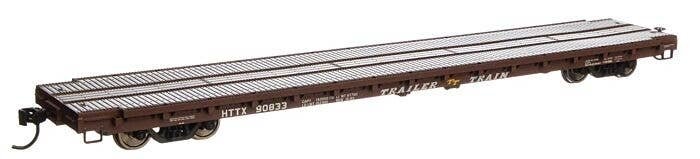 60′ Pullman-Standard Flatcar - Ready to Run -- Trailer-Train HTTX 90833 (Heavy-Duty, brown), HO, WalthersMainline 5400