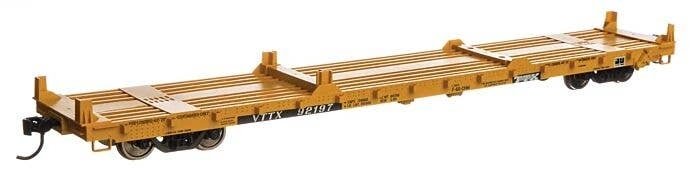 60′ Pullman-Standard Flatcar - Ready to Run -- TTX - VTTX 92197 (Container loading yellow, black, HO, WalthersMainline 5419