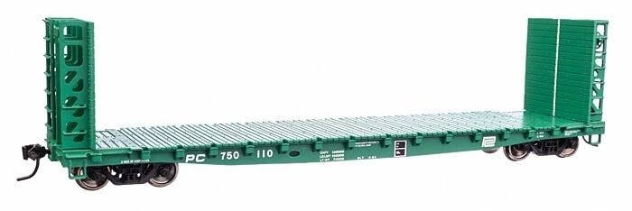 53′ GSC Bulkhead Flatcar - Ready to Run -- Penn Central 750110, HO, WalthersMainline 5935