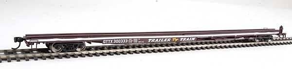 85′ General American G85 Flatcar - Ready to Run -- GTTX (Brown) 300333, HO, WalthersMainline 5516