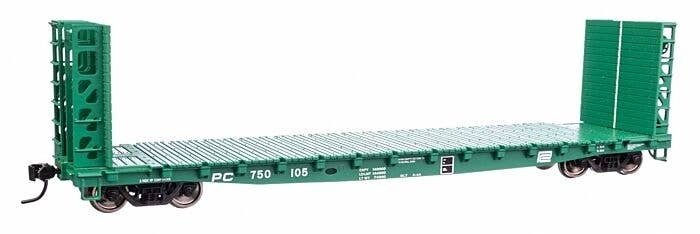 53′ GSC Bulkhead Flatcar - Ready to Run -- Penn Central 750105, HO, WalthersMainline 5934