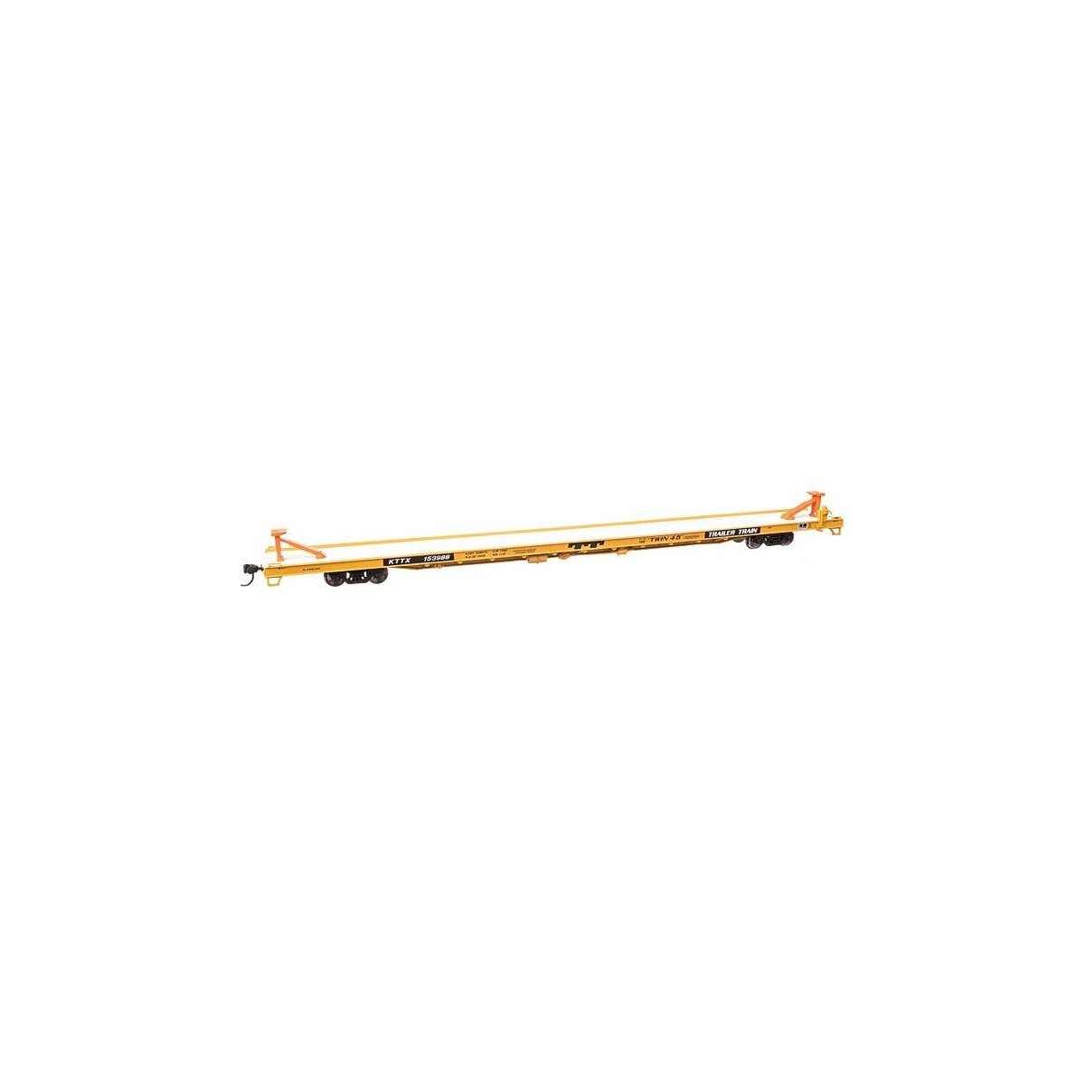 89` Channel Side Flatcar - Ready to Run -- Trailer-Train KTTX 153988 (yellow, black Twin 45`), HO, WalthersMainline 5741