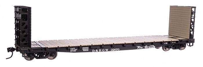 53′ GSC Bulkhead Flatcar - Ready to Run -- Denver & Rio Grande Western(TM) 22670, HO, WalthersMainline 5927
