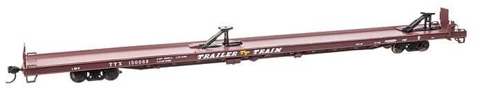 89` Channel Side Flatcar - Ready to Run -- Trailer-Train 150088 (1960s Brown, 40` Trailer Servic, HO, WalthersMainline 5732