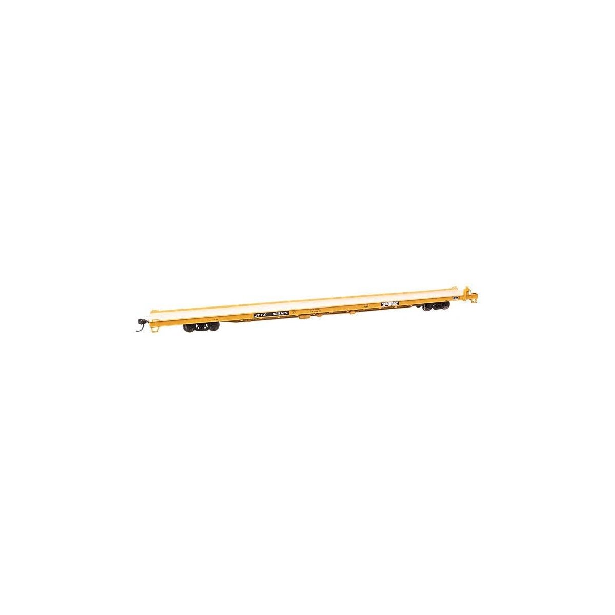89′ Channel Side Flatcar - Ready to Run -- Trailer-Train JTTX 930165 (yellow, black General Serv, HO, WalthersMainline 5745