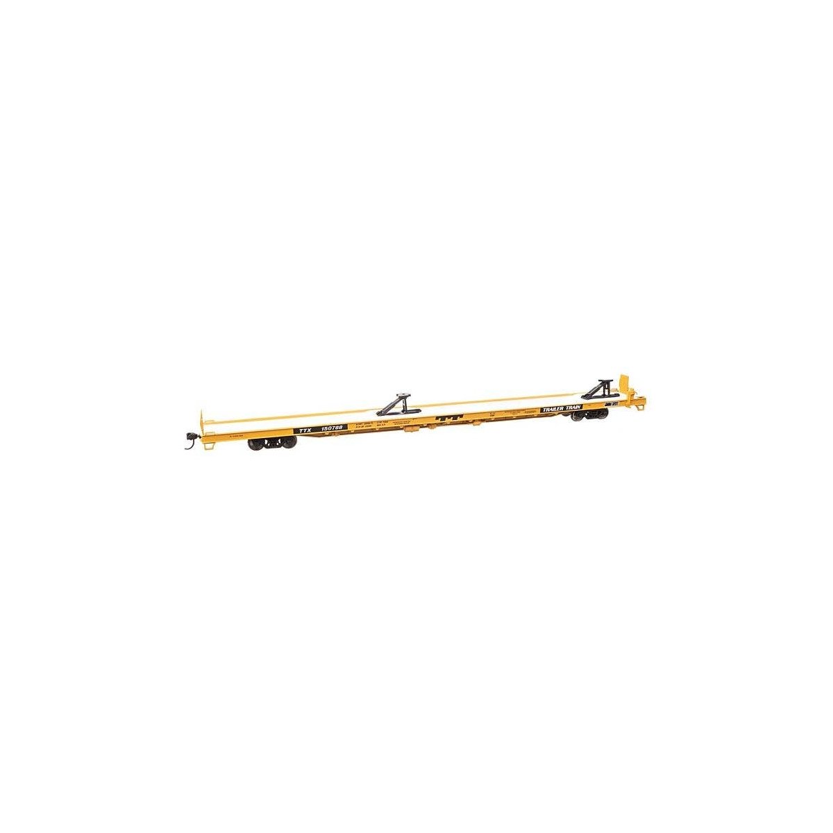 89` Channel Side Flatcar - Ready to Run -- Trailer-Train 150788 (yellow, black 40` Trailer Servi, HO, WalthersMainline 5738