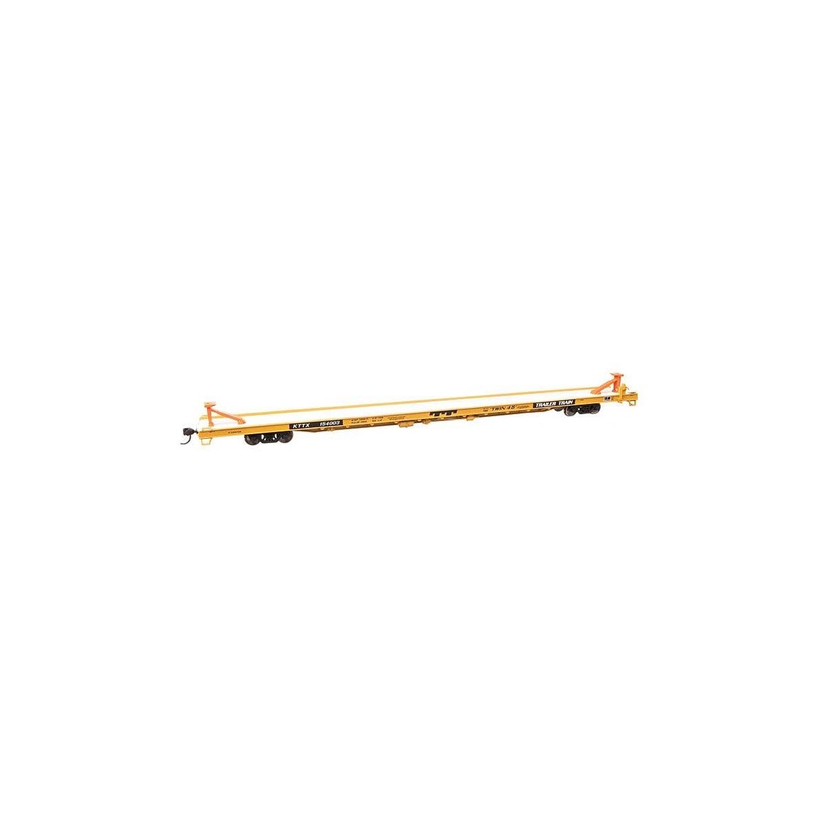 89` Channel Side Flatcar - Ready to Run -- Trailer-Train KTTX 154003 (yellow, black Twin 45`), HO, WalthersMainline 5742