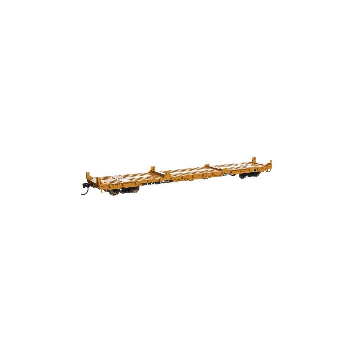 60′ Pullman-Standard Flatcar - Ready to Run -- TTX TTCX 92302 (Container pedestals yellow, black, HO, WalthersMainline 5411