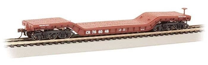 52′ Depressed-Center Flatcar - Ready-to-Run - Silver Series(R) -- Conrail 766048, HO, Bachmann Industries 18342
