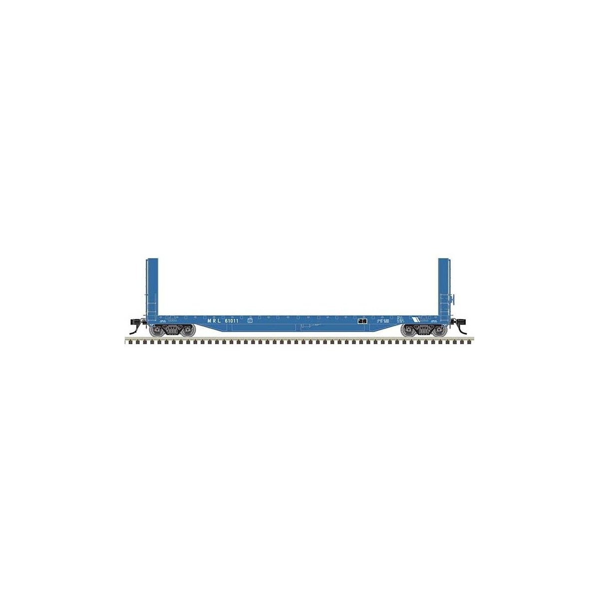 51`6` Bulkhead Flatcar - Ready to Run - Master(R) -- Montana Rail Link 61020 (blue, , HO, Atlas Model Railroad Co. 20007110