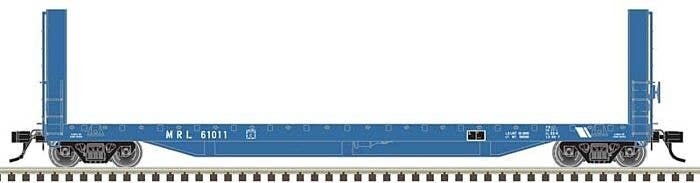 51`6` Bulkhead Flatcar - Ready to Run - Master(R) -- Montana Rail Link 61020 (blue, , HO, Atlas Model Railroad Co. 20007110