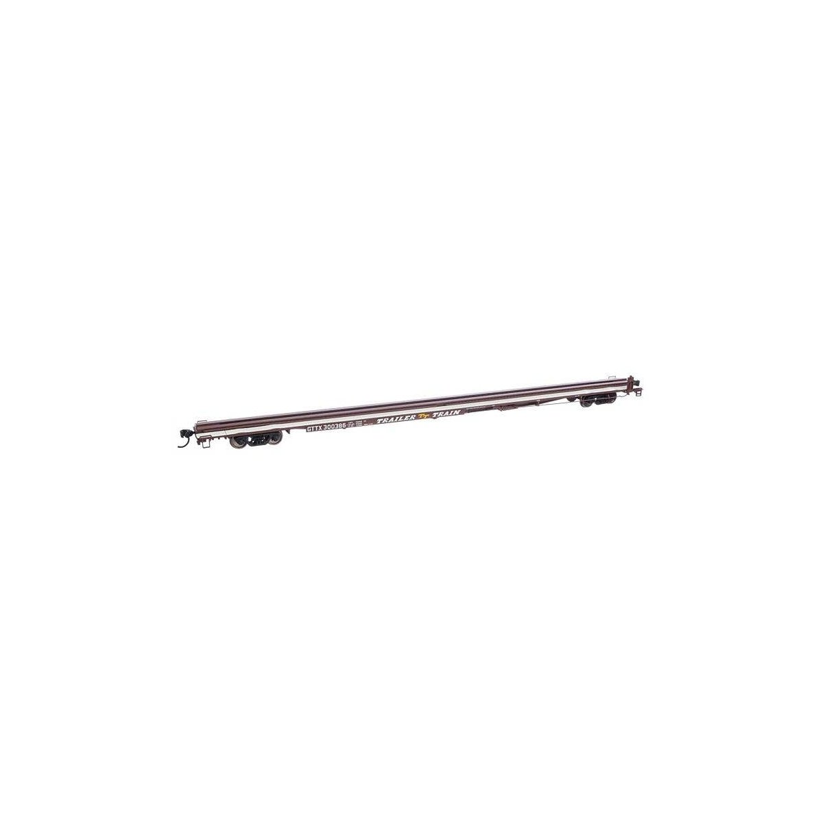 85′ General American G85 Flatcar - Ready to Run -- GTTX (Brown) 300386, HO, WalthersMainline 5553