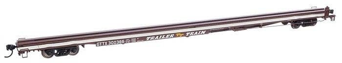 85′ General American G85 Flatcar - Ready to Run -- GTTX (Brown) 300386, HO, WalthersMainline 5553