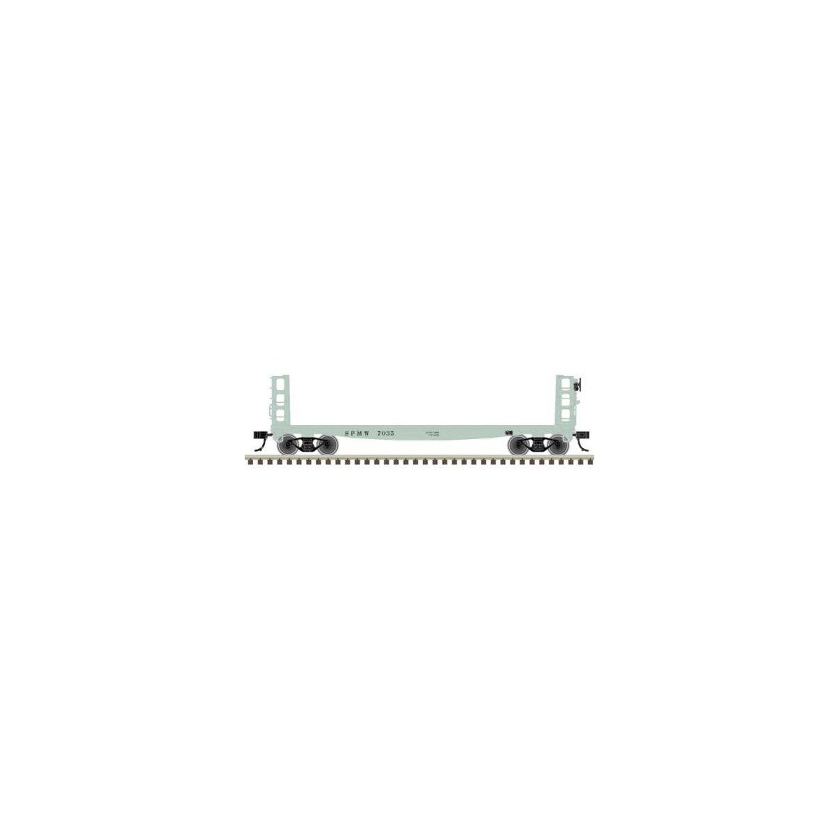 42′ Pulpwood Flatcar with Load - Ready to Run -- Southern Pacific 7075 (MOW gray), HO, Atlas Model Railroad Co. 20007583