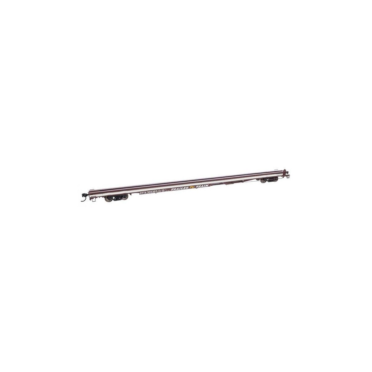 85′ General American G85 Flatcar - Ready to Run -- GTTX (Brown) 300353, HO, WalthersMainline 5552
