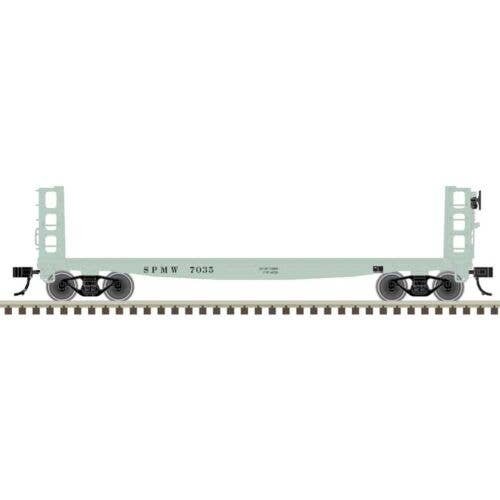 42′ Pulpwood Flatcar with Load - Ready to Run -- Southern Pacific 7035 (MOW gray), HO, Atlas Model Railroad Co. 20007582