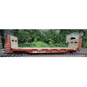 Bulkhead Flatcar - 3-D Resin & Laser-Cut Wood Kit -- Louisville & Nashville 22500 (brown, white), HO, State Tool & Die 721