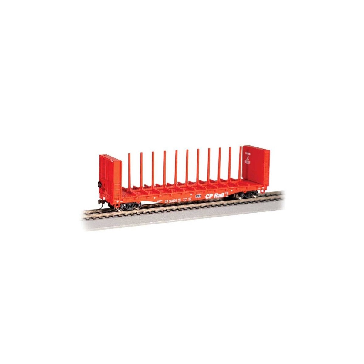 52′ Centerbeam Bulkhead Flatcar - Ready to Run -- Canadian Pacific 316879, HO, Bachmann Industries 12907