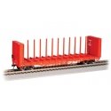 52′ Centerbeam Bulkhead Flatcar - Ready to Run -- Canadian Pacific 316879, HO, Bachmann Industries 12907